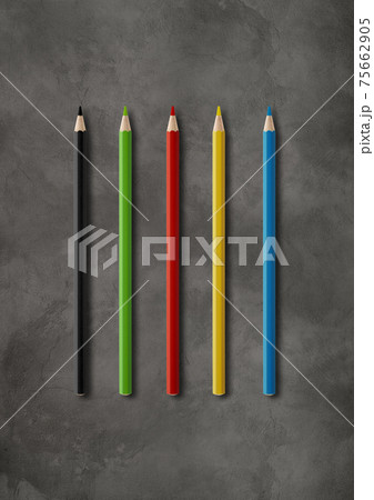 Colouring pencils isolated on concrete background 75662905
