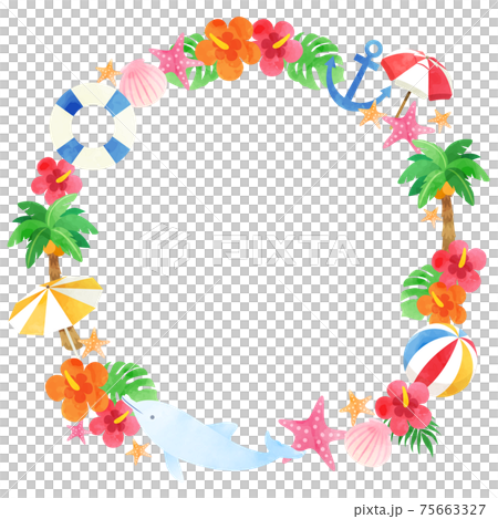 Summer tropical vector illustration frame 75663327