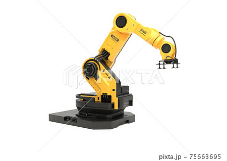 The robotic arm on white background with clipping path 75663695