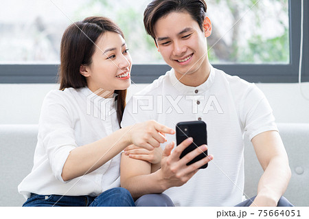 Couple at home Couple at home 75664051