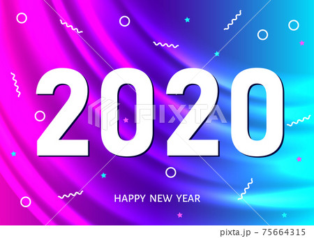 2020 happy New Year blue and pink modern style background. 2020 happy New Year blue and pink modern style background. 75664315