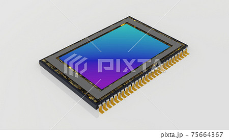 Modern digital camera sensor isolated on white, clipping path included, 3D rendering Modern digital camera sensor isolated on white, clipping path included, 3D rendering 75664367