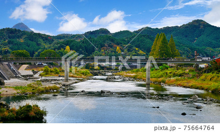 Scenic view of Yabakei Gorge nearby the Yamakuni River in Nakatsu, Oita Prefecture, Japan 75664764