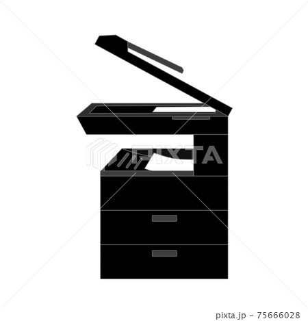 黒色のコピー機のイラスト素材 黒色のコピー機のイラスト素材