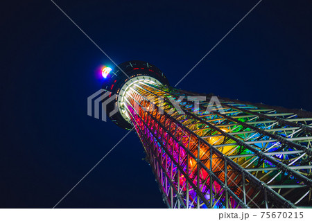 東京　スカイツリー　イルミネーション　ライトアップ　レインボーライト　時計　日付 東京 スカイツリー イルミネーション ライトアップ レインボーライト
