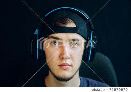 Gamer with headset 75670679