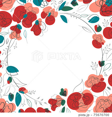 Poppy millefleur pattern square card 75670700