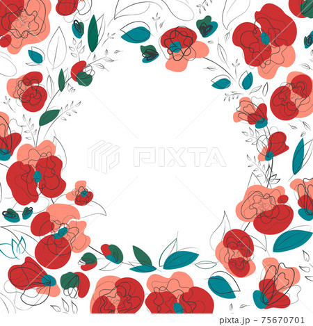 Poppy countryside wedding pattern square frame 75670701