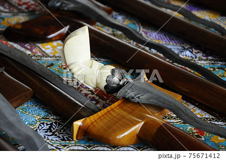 Keris is a traditional weapon of the Malay community in Malaysia. Made manually by using the selected iron. The handle is made of wood or ivory. Keris is a traditional weapon of the Malay community in Malaysia. Made manually by using the selected iron. The handle is made of wood or ivory. 75671412