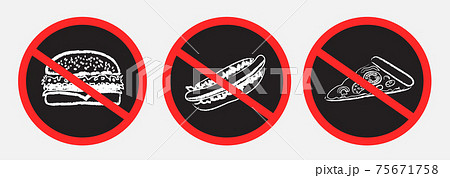 fast food ban prohibition dark sign sticker fast food ban prohibition dark sign sticker 75671758