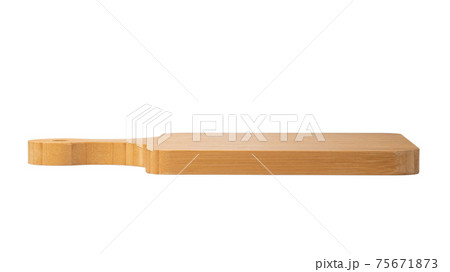 chopping board isolated on white background with clipping path.Side view. chopping board isolated on white background with clipping path.Side view. 75671873