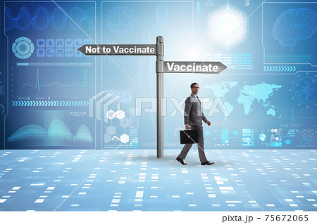 Businessman facing dilemma of vaccination 75672065