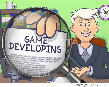 Game Developing through Magnifier. Doodle Design. Game Developing through Magnifier. Doodle Design. 75672585
