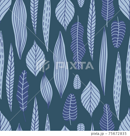Seamless pattern with blue flowers and leaves. Creative floral texture. Great for fabric, textile Vector Illustration Seamless pattern with blue flowers and leaves. Creative floral texture. Great for fabric, textile Vector Illustration 75672835