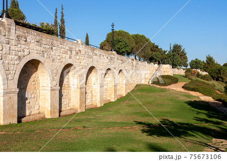 Scene at The Haas-Sherover Promenade in Jerusalem Scene at The Haas-Sherover Promenade in Jerusalem 75673106