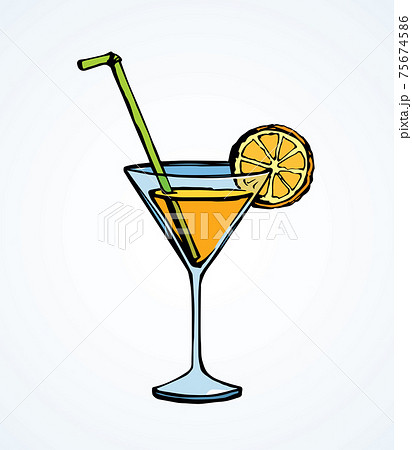 Cocktail. Vector drawing 75674586