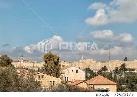 Jerusalem Old City seen from Yemin Moshe 75675175
