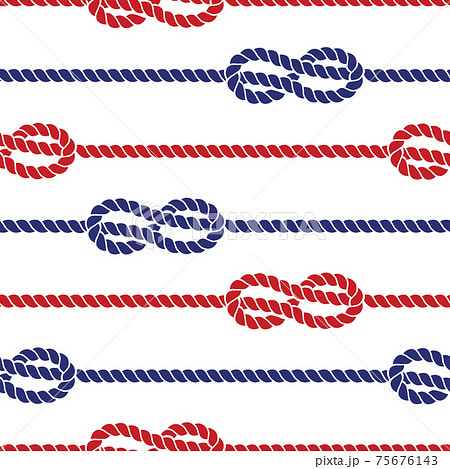 Nautical ropes with knots seamless pattern Nautical ropes with knots seamless pattern 75676143