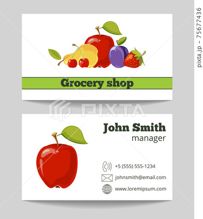 Grocery shop business card template Grocery shop business card template 75677436