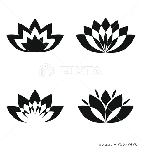 Black silhouette flowers on white background Black silhouette flowers on white background 75677476