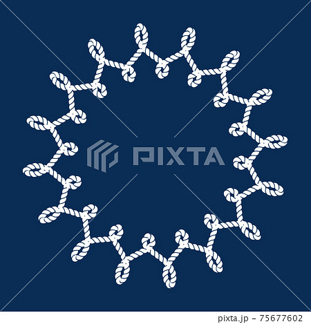 Nautical ropes frame on navy blue backgroundのイラスト素材 [75677602] - PIXTA