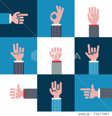 icons and symbols, emoji, different hands gestures, signals signs 75677667