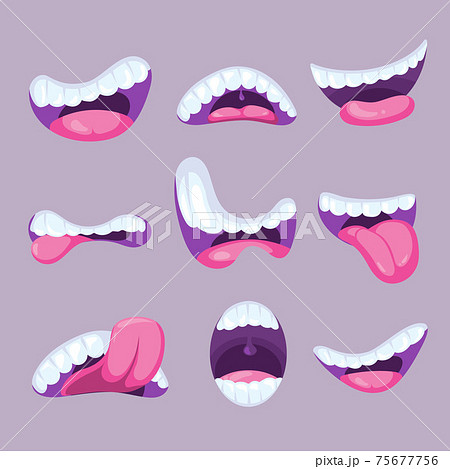 Cartoon mouths expressions setのイラスト素材 [75677756] - PIXTA