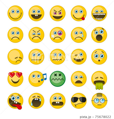 Emoji, emoticons icons set 75678022