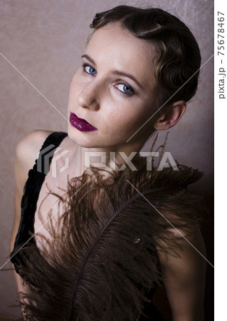 beauty blond woman in studio on black background, stylish fashion retro vintage copyspace close up beauty blond woman in studio on black background, stylish fashion retro vintage copyspace close up 75678467