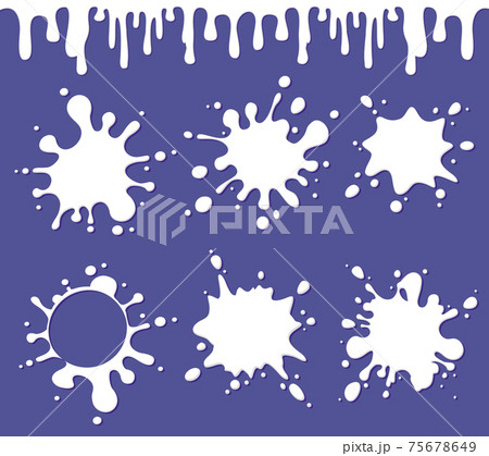 milk, yogurt, cream blots with splashes drops milk, yogurt, cream blots with splashes drops 75678649