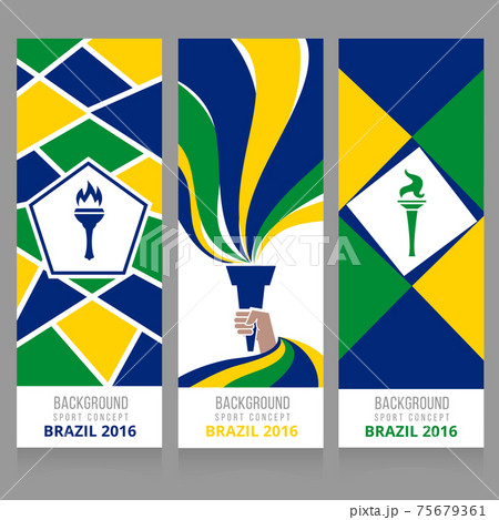 banners flyers with torch flame 75679361