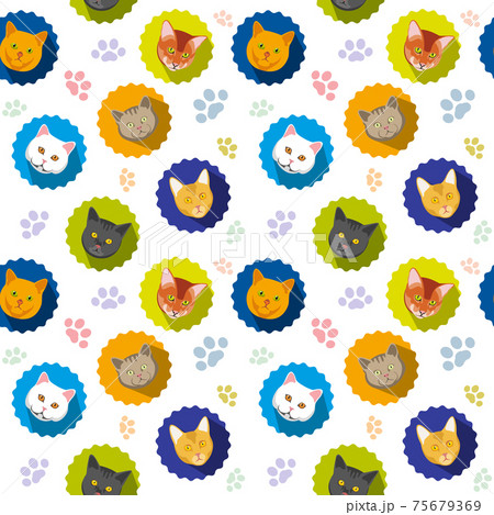 Cute cats seamless pattern Cute cats seamless pattern 75679369