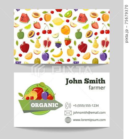 Organic fruits farmer business card template Organic fruits farmer business card template 75679370