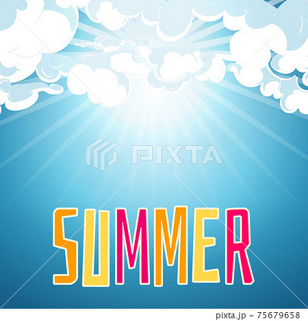 Sunny summer blue sky background 75679658