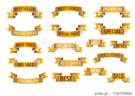 Gold premium sales banners set Gold premium sales banners set 75679968