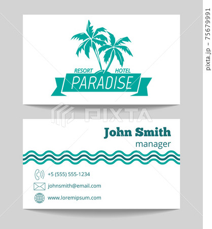 Tropical hotel business card template 75679991