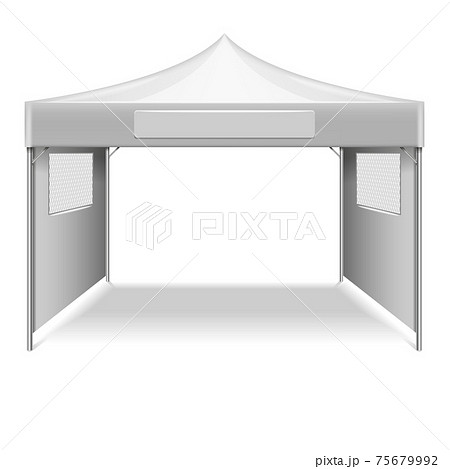 White empty folding tent, marquee template 75679992