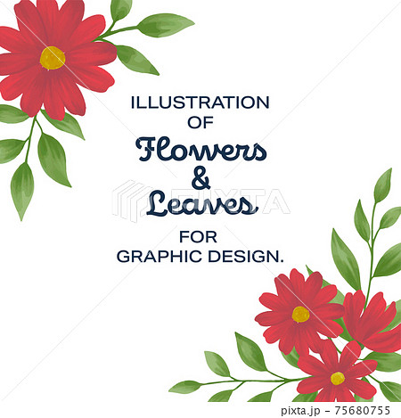 赤い花を装飾した背景テンプレートのイラスト素材 赤い花を装飾した背景テンプレートのイラスト素材