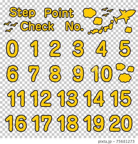 Cloud number icon set 4 (2 colors) 75681273