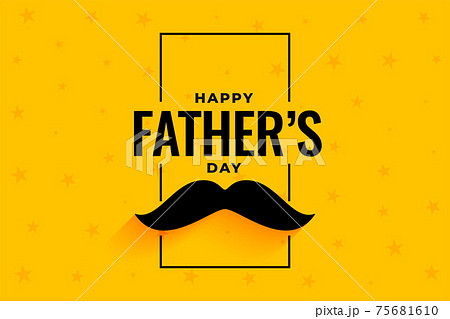 flat style happy fathers day yellow banner flat style happy fathers day yellow banner 75681610