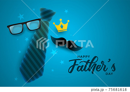 happy fathers day attractive card design in blue theme 75681618