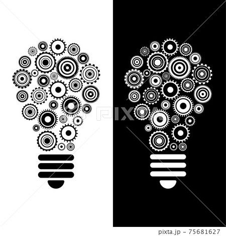 idea and innovation bulb and gears background 75681627