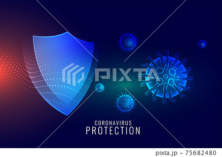 coronavirus protection shield for good immune...のイラスト素材 [75682480] - PIXTA