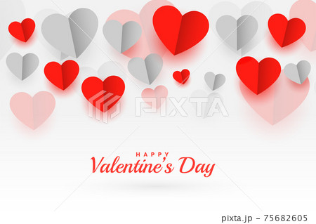 happy valentines day paper origami hearts background happy valentines day paper origami hearts background 75682605