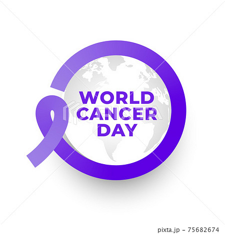 world cancer day ribbon frame concept poster design 75682674