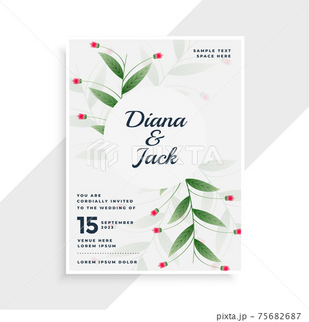 beautiful leaves style wedding invitation template design beautiful leaves style wedding invitation template design 75682687