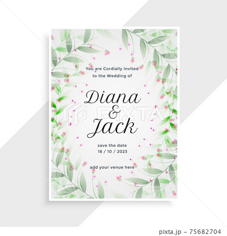 lovely flower style decorative wedding card design 75682704