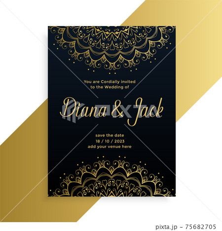 mandala style decorative wedding card indian style design 75682705