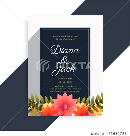 elegant wedding invitation flower decorative card design elegant wedding invitation flower decorative card design 75682728