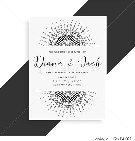 mandala style wedding template card for invitation 75682734